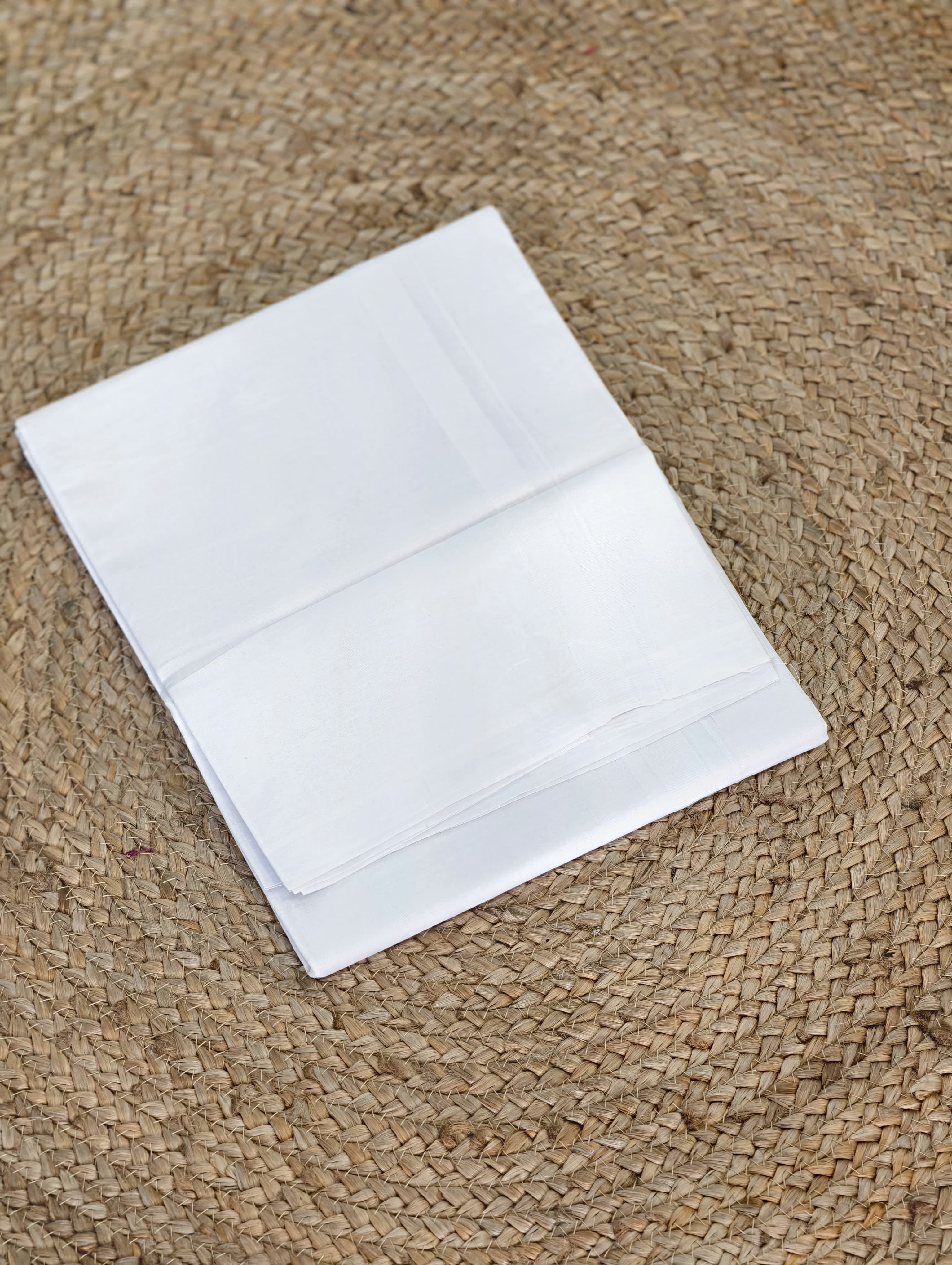 Pure White Kara Bleach dhoti 100% Cotton Comfort wear