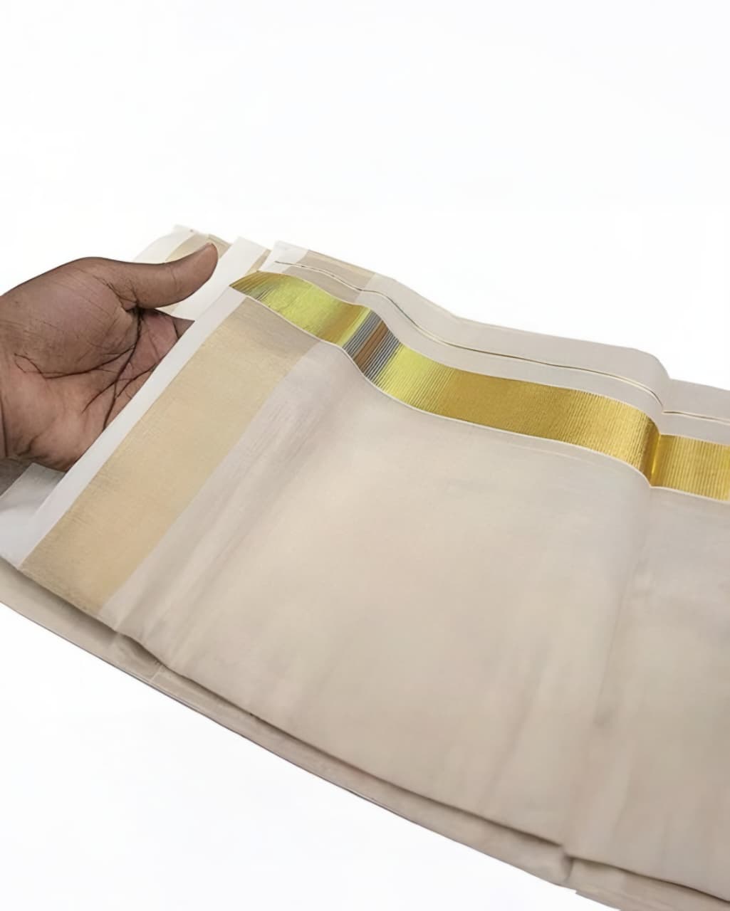 Kuthampully Men's Tissue Dhoti 4 mtr