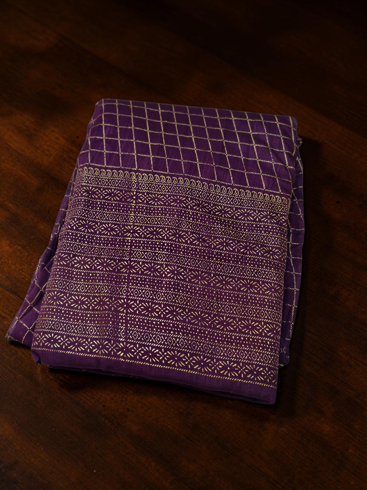 Check davani chettinadu style semi stitched with blouse and dupatta 3 psc